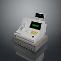 White Sharp Cash Register With Digital Display Keypad And Cash Drawer