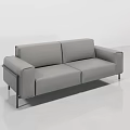 Modern Gray Sofa Set With Three Seater Sofa And Two Armchairs 3d model