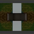 3D Model of Stone Arch Bridge With Lamp Posts Over Water And Textured Ground