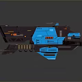 Sci-Fi Spaceship 3D Model Design With Blue Black Exterior And Red Accent Lights Mechanical Structure