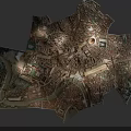 Detailed Urban Building Complex Layout With Historical And Modern Architectural Structures