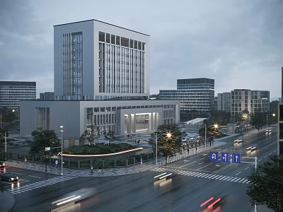 Aerial Planning of Modern Urban Architecture with Street Layout Traffic Flow and Green Spaces 3d model