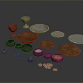 Household Items Including Plates Bowls Cups And Containers With Various Shapes Materials And Textures