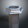 Industrial Structural Component Hexagonal Metal Top And Concrete Base With Bolts