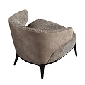 Modern Single Sofa With Textured Fabric Curved Armrest And Black Slender Legs