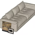 Middle-style double sofa 3d model