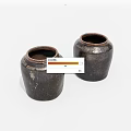 Old pottery jars and crockery old objects 3d model