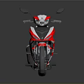 Red and White Sporty Motorcycle with Streamlined Design and Graphics