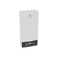Rinnai White Water Heater With Digital Display Showing 38 Degrees Celsius