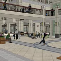 Bustling Commercial Street With Pedestrians Vehicles And Classic Building Facades