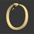Golden Snake Shaped Ring With Detailed Head Design On Dark Background And Reflection