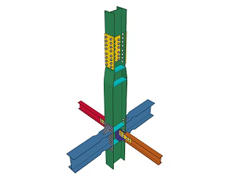 modern member steel structure connecting member 3d model