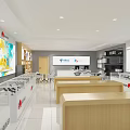 Digital Store Interior With Modern Display Counters Digital Products And Bright Screens