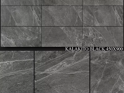 Kalakito Black 450x900 Tiles With Natural Vein Texture For Interior Design 3d model