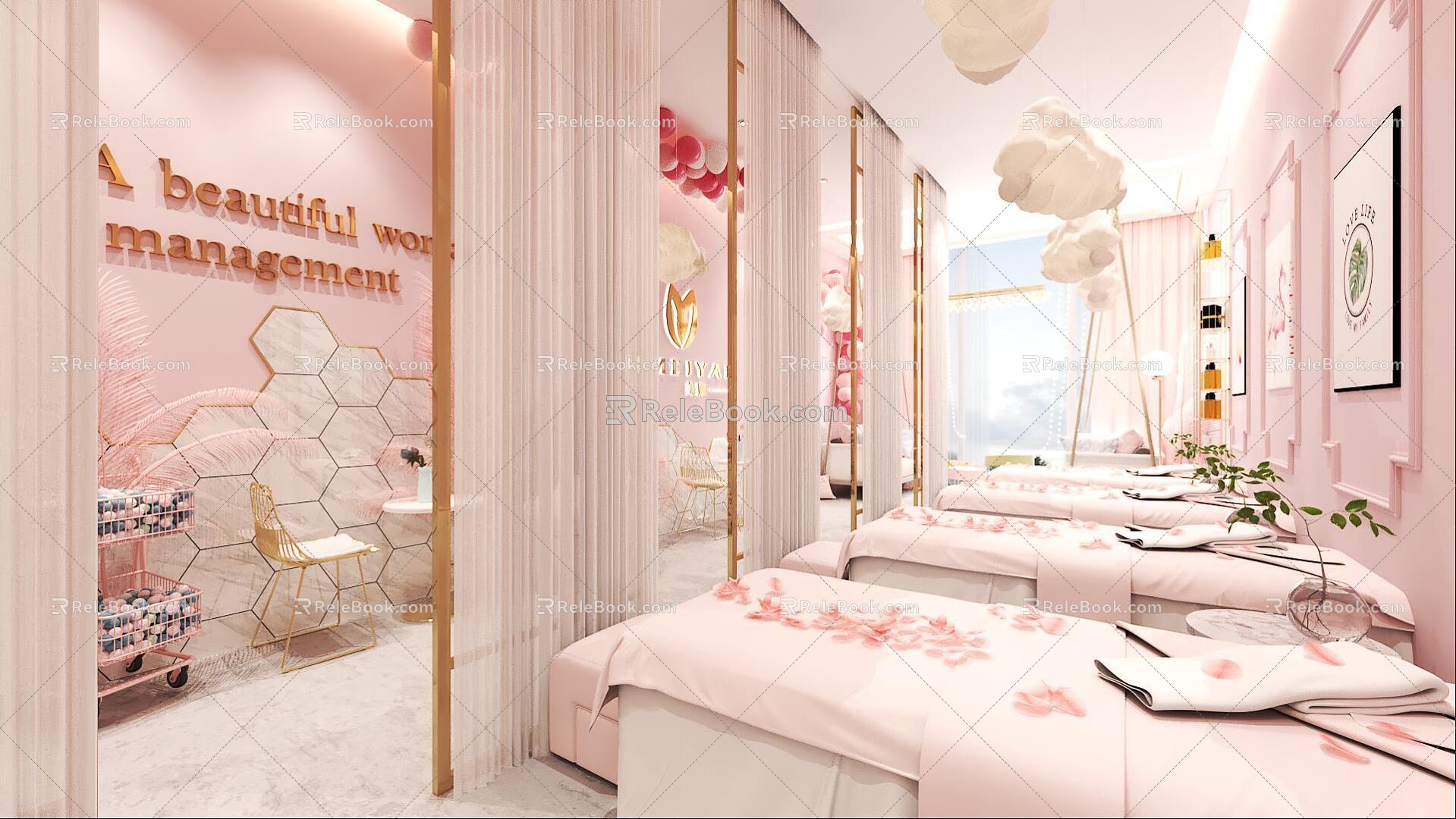 Beauty Salon SPA Beauty Salon Room Massage Shop Massage Bed 3d model