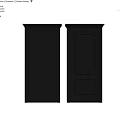 Stylish Black Hinged Doors With Minimalist And Paneled Designs Golden Handles White Wall Background