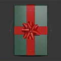 Decorative Green Gift Box With Red Ribbon And Festive Bow For Daily Living Use