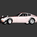 Red Vintage Sports Car With Two Door Design Black Hood And White Wheels