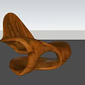 Wooden Lounge Chair With Unique Curved Design And Natural Wood Grain
