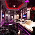 Luxurious KTV Room Interior Design With Comfortable Sofa LED Screens And Stylish Lighting