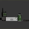 First Aid Emergency Kit With Walkie Talkie Flashlight Green Canteen Knife And Keys