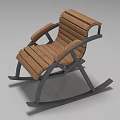 Modern Wooden Leisure Rocking Chair With Metal Frame And Comfortable Design