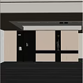 Modern Living Room Interior With Black White Cabinets And Marble Floor Lighting