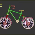 Red Bicycle With Black Seat And Stylish Wheels On Dark Background With Reflection