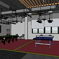 Modern Gym Interior With Fitness Equipment Barbells Benches And Wooden Ceiling Flooring