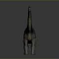 Realistic Dinosaur Model Featuring Spiked Back Long Neck Tail And Textured Skin On Dark Background
