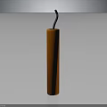 Orange Cylindrical Weapon With Black Curved Top And Smooth Exterior Surface Design