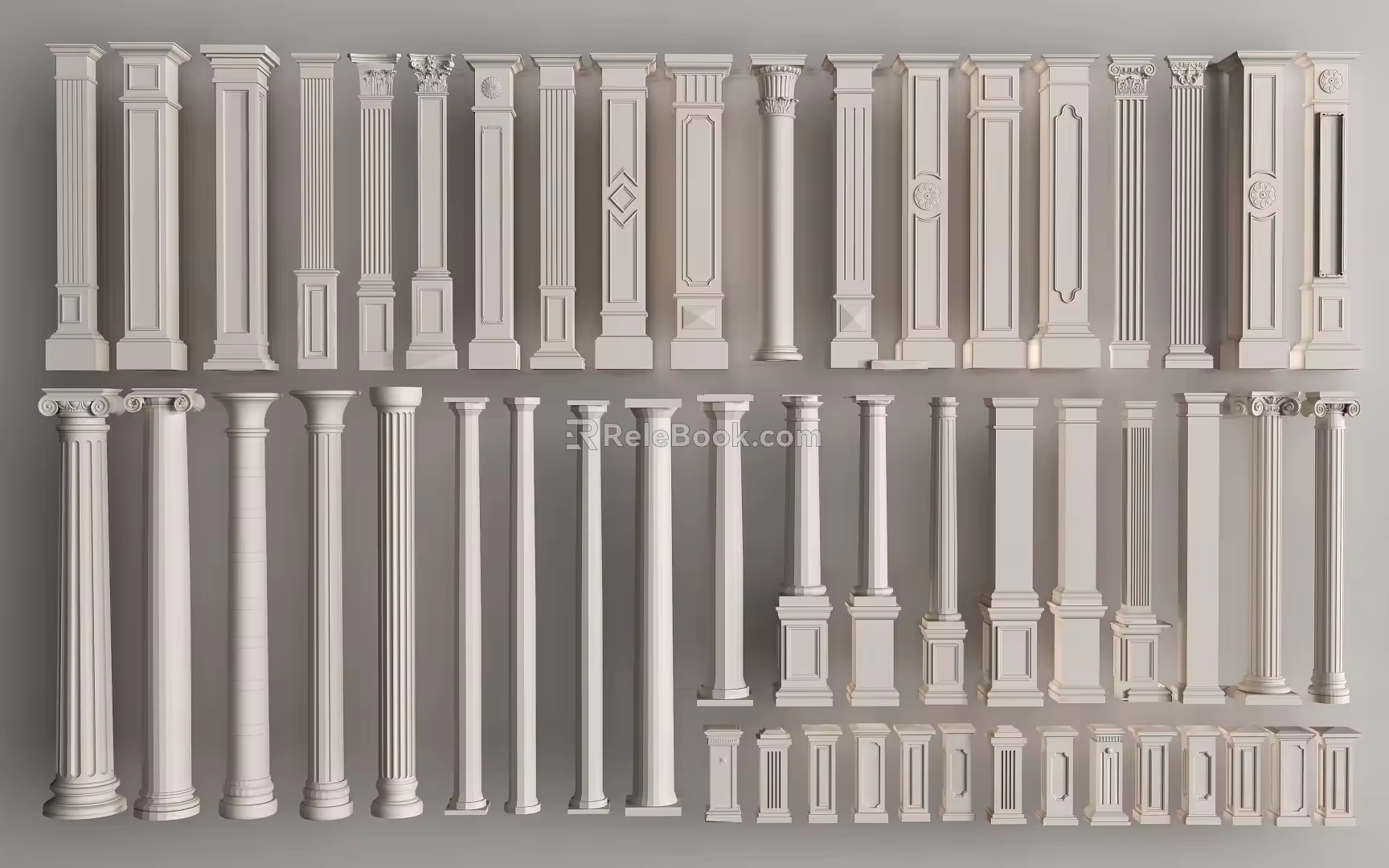 European-style Roman Column European-style Styling Column European-style Decorative Column Gypsum Column 3d model
