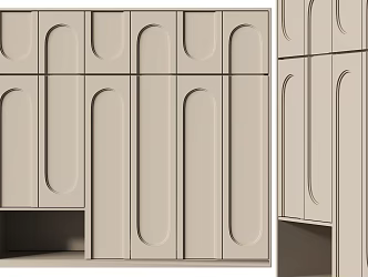 Modern Cream Style Wardrobe 3d model