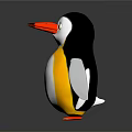 Adorable Penguin Stuffed Toy with Black White Yellow Body Red Beak and Soft Plush Feet