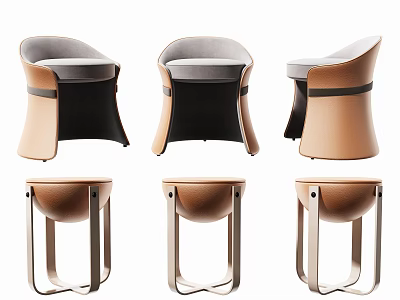 Modern Accent Chair Design With Leather Upholstery And Metal Legs In Stylish Colors 3d model