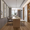 Modern Open Living Dining Room With Wooden Cabinets White Countertop And Green Chairs
