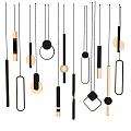 Modern Pendant Lights Featuring Various Geometric Shapes and Black White Minimalist Design