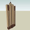 Modern High Rise Building With Pointed Roof And Symmetrical Window Design On Facade
