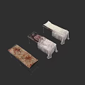 Game Movie Characters Depicted On Stretchers With Bloodstained And White Coverings