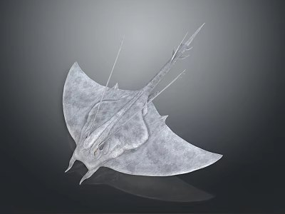 Aquatic Ray Fish With Flat Body And Wing Like Fins In Underwater Environment 3d model