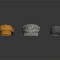 Three Different Styles of Hats in Yellow Houndstooth and Gray Colors
