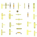 European style door handle door handle combination 3d model