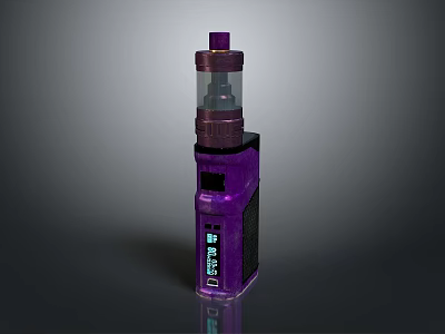 Modern Display Shelf Featuring Purple Electronic Cigarette Device with Sleek Design Details 3d model