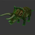 Realistic Triceratops Dinosaur Model With Large Horns Spiked Frill And Detailed Skin Texture