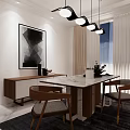 Modern Apartment Living Room With White Sofa Chandelier Floor to Ceiling Windows And Wall Art
