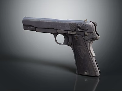 Sleek Black Tactical Handgun With Ergonomic Grip And Matte Finish Slide 3d model