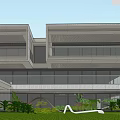 Modern Detached Villa Exterior Featuring Large Glass Windows Balconies And Lush Greenery