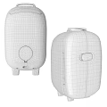 Sleek White Automatic Soap Dispenser With Golden Accents And Digital Display Screen