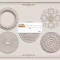 European-style lamp panel gypsum carved lamp panel 3d model