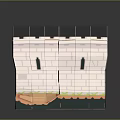 Crenellated Castle Architecture With Stone Walls Red Flag And Corner Tower Entrance
